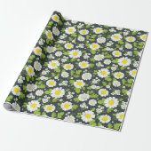 Daisy Flowers Pattern Cadeaupapier (Uitgerold)
