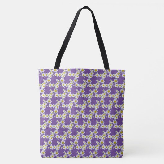 Daisy Flowers Pattern Canvas tas (Voorkant)