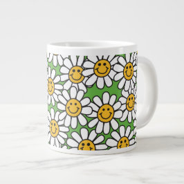 Daisy Flowers Pattern Extra Grote Mok
