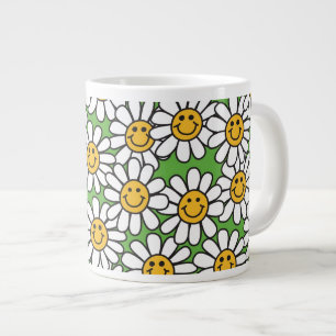 Daisy Flowers Pattern Extra Grote Mok