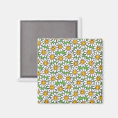 Daisy Flowers Pattern Magneet (Voorkant / Achterkant)