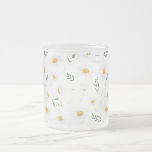 Daisy Flowers Pattern Mug Matglas Koffiemok (Center)