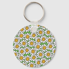 Daisy Flowers Pattern Sleutelhanger