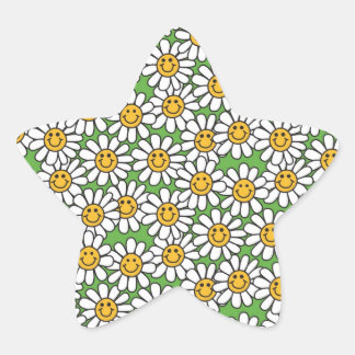 Daisy Flowers Pattern Ster Sticker