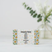 Daisy Flowers Pattern Visitekaartje (Staand voorkant)