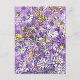 Daisy Flowers Polka Dot Zomer Bloemen Bloemen Bloe Briefkaart