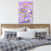Daisy Flowers Polka Dot Zomer Bloemen Bloemen Bloe Canvas Afdruk (Insitu (Slaapkamer))