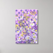Daisy Flowers Polka Dot Zomer Bloemen Bloemen Bloe Canvas Afdruk (Voorkant)