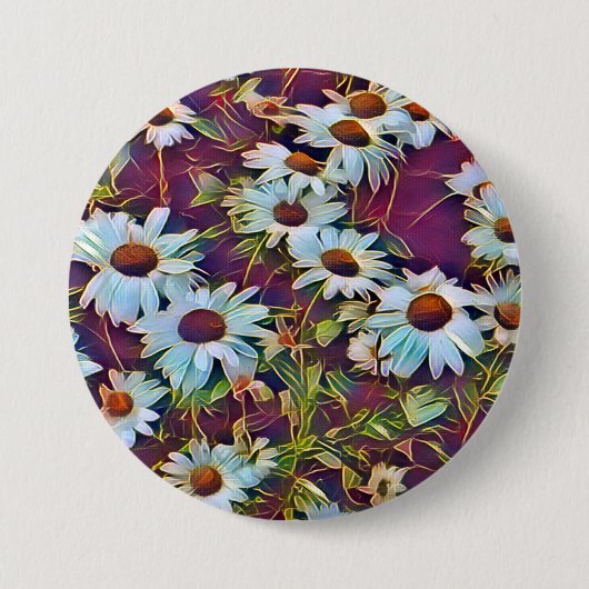 DAISY FLOWERS RONDE BUTTON 7,6 CM (Voorkant)