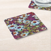 DAISY FLOWERS VIERKANTE KARTONNEN ONDERZETTER (Schuin)