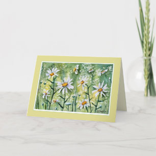 Daisy Flowers Waterverf Kaart