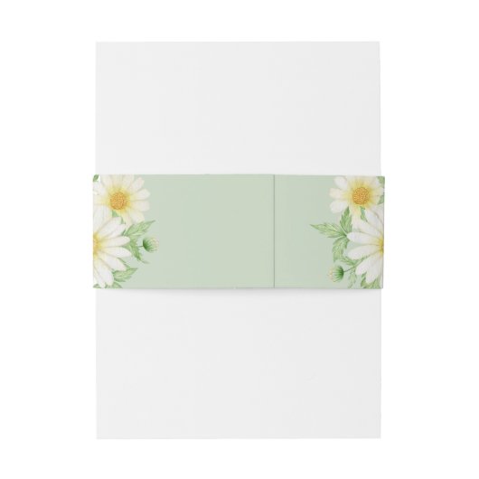 Daisy Flowers Wedding Belly Band Uitnodigingen Wikkel (Achterkant Voorbeeld)