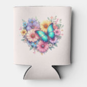 Daisy Flowers with a Beautiful Butterfly Blikjeskoeler (Voorkant)