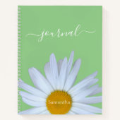 Daisy Foto Groen Wit Script Naam Notitieboek (Voorkant)