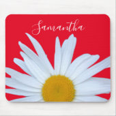 Daisy Foto Rood Elegant Wit Script Muismat (Voorkant)