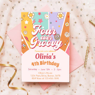 Daisy Four Ever Super 4ème anniversaire Invitation