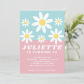 Daisy Fun verjaardagsfeestuitnodiging Kaart (Staand voorkant)