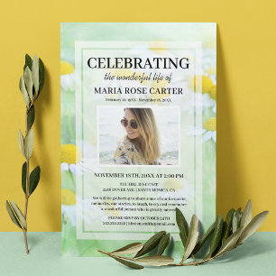 Daisy Funeral   Memorial Foto van Celebrate Life Kaart