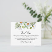 Daisy Funeral Thank You Card Bereavement Bedankkaart (Staand voorkant)