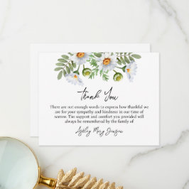 Daisy Funeral Thank You Card Bereavement Bedankkaart