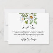 Daisy Funeral Thank You Card Bereavement Bedankkaart (Voorkant)
