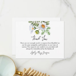 Daisy Funeral Thank You Card Bereavement Bedankkaart