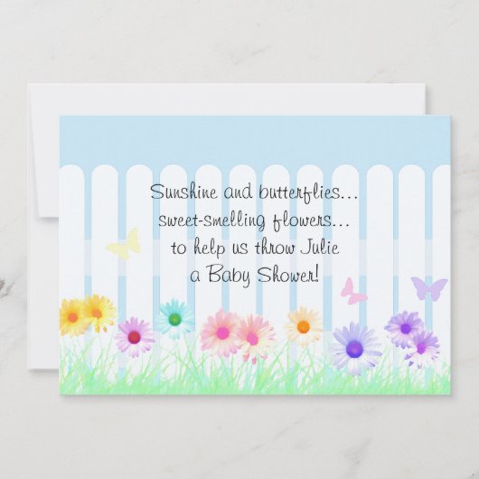 Daisy Garden Baby Shower Invitations (Devant)
