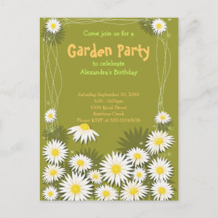 Daisy Garden Birthday Party Invitation Uitnodiging Briefkaart