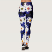 Daisy Garden Blue Art Abstracte Leggings (Achterkant)