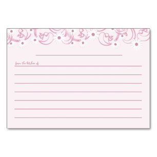 Daisy Garden Pink Recipe Card Kaart