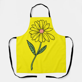 Daisy géant sur tablier jaune