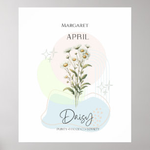 Daisy Geboorte Bloem voor April Poster