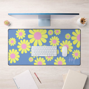 Daisy Geel Blauw Bureau Mat