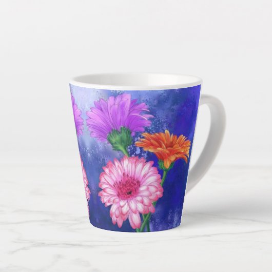 Daisy Gerbera Latte Mug (Angle droit)