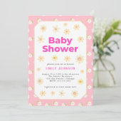 Daisy Girl Pastel Baby shower Invitation (Debout devant)