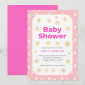 Daisy Girl Pastel Baby shower Invitation (Devant / Derrière)