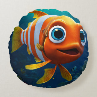 Daisy Gold fish Rond Kussen