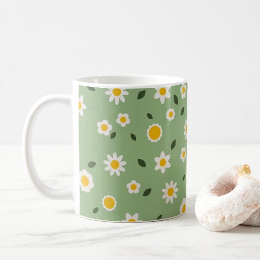 DAISY GREEN - Daisy Floral Mok (Met donut)
