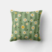 Daisy Green- Fleur et rayures Jeter le coussin (Verso)