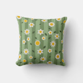 Daisy Green- Fleur et rayures Jeter le coussin (Recto)