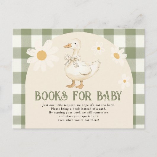 Daisy Green Goose Baby shower Boeken voor baby Briefkaart (Voorkant)