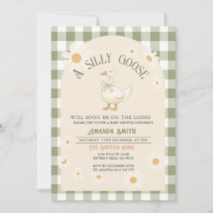  Daisy Green Goose Baby shower Kaart