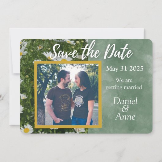 Daisy Green Save the Date Kaart (Voorkant)