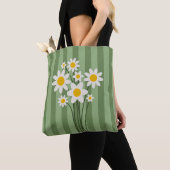 DAISY GREEN - Stripes & Daisies Canvas tas (Dichtbij)