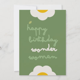 DAISY GREEN - Verjaardag Bloemenuitnodiging Kaart