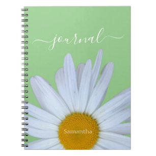 Daisy Green White Script spiraal foto Notitieboek