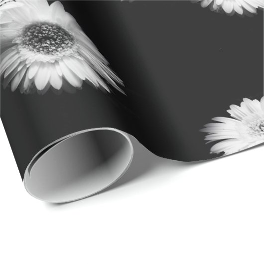 Daisy Greyscale Cadeaupapier (Rol Hoek)