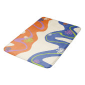 Daisy Groove Blauw, Sinaasappel, Paarse, Groen, &  Badmat (Gekanteld)