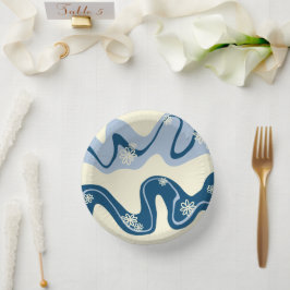 Daisy Groove - Dark Blue, Light Blue en Cream Papieren Kommen