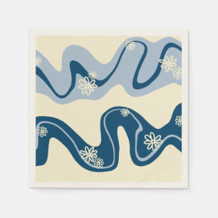 Daisy Groove - Dark Blue, Light Blue en Cream Servet